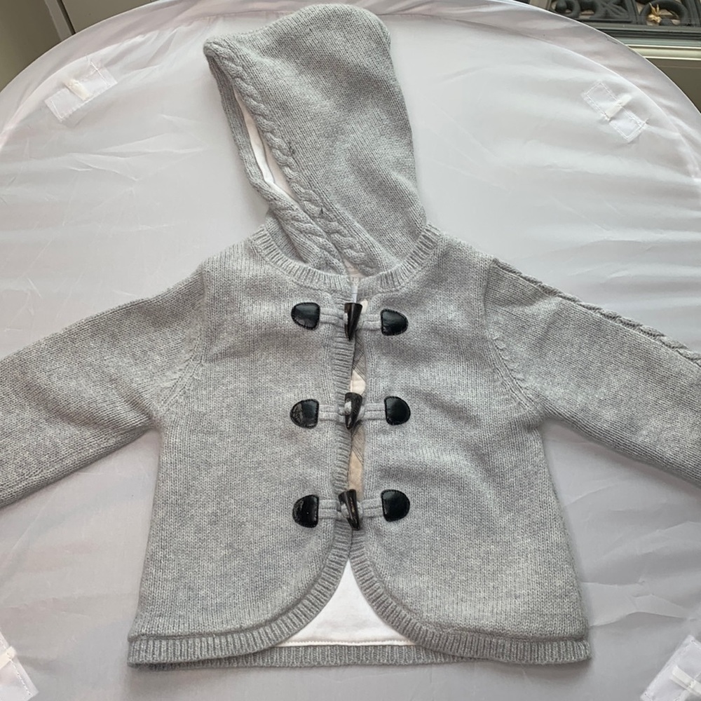 Baby Boy Knit Burberry Grey Sweater 6 months